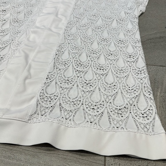 White Crochet Bathing Suit Cover Up - Picture 2 of 6